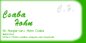 csaba hohn business card